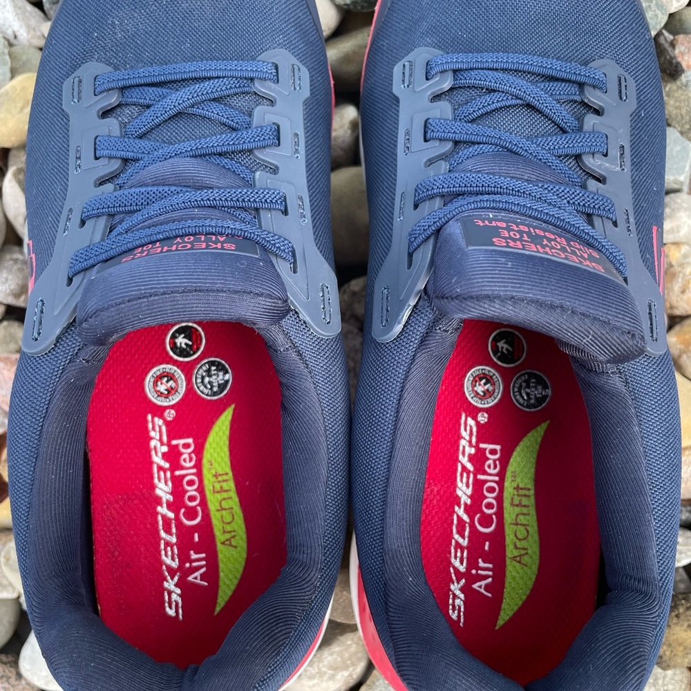 Skechers‎ Sadie Alloy Toe Slip Resistant Air Cooled Memory Foam Work Sneakers - Picture 8 of 13